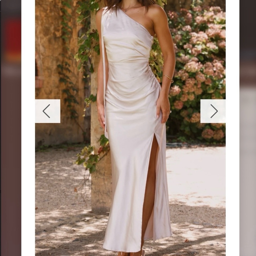 Billy J - Halle One Shoulder Maxi Dress - Champagne